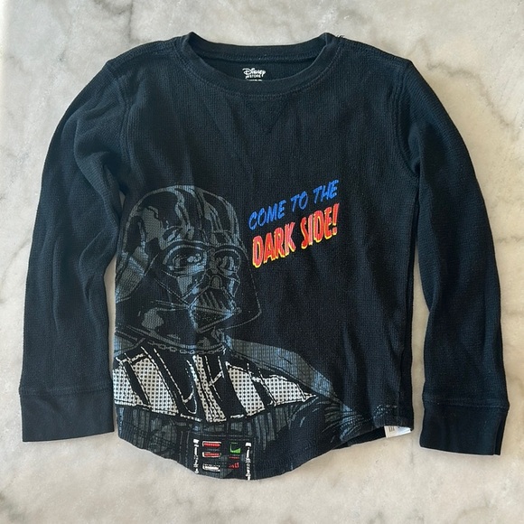 Disney Darth Vader Waffle Knit Long Sleeve Tee - Picture 1 of 11